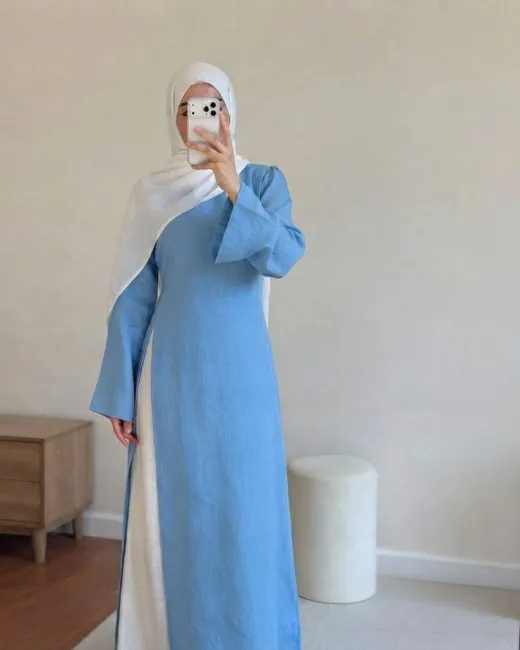 Ensemble Lin Oversize – Robe Fendue & Pantalon